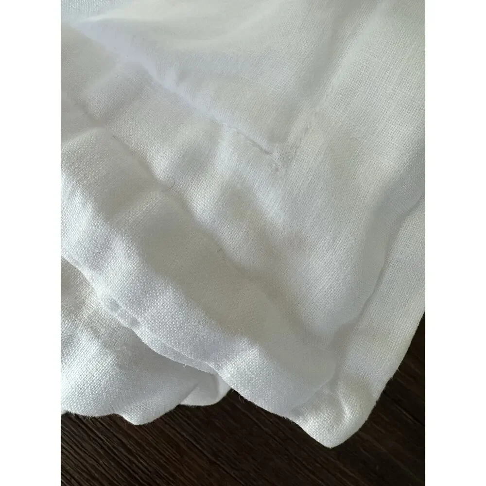 Simple & Opulence 100% Linen Pillow Cover Sham White Pair / Set 2 Standard 20x26